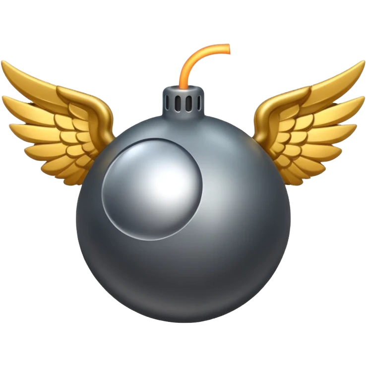 Bomb with wings emoji