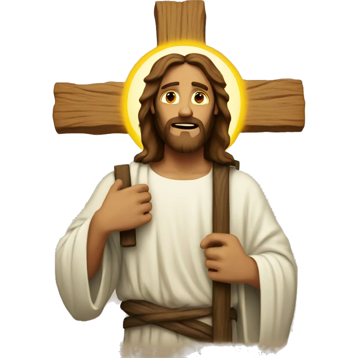 Jesus with a cross emoji