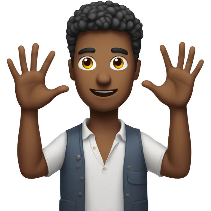 instagram logo as a man doing x shape with hands emoji