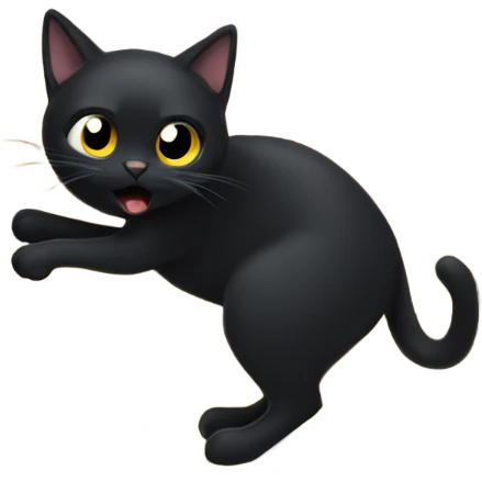 Black cat dropping something off the cabinet emoji