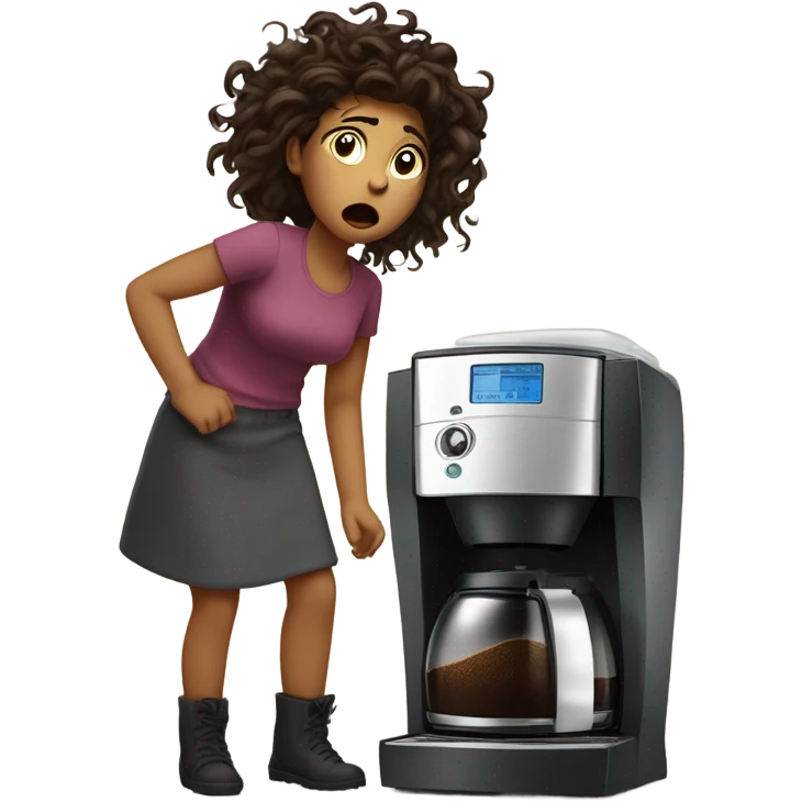 Girl messy coffee maker emoji
