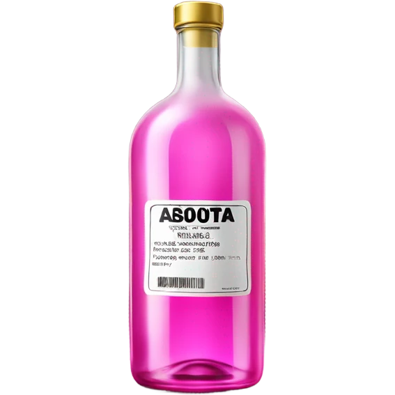 Realistic isolated vodka Bottle with metallic pink label and lid.
  emoji