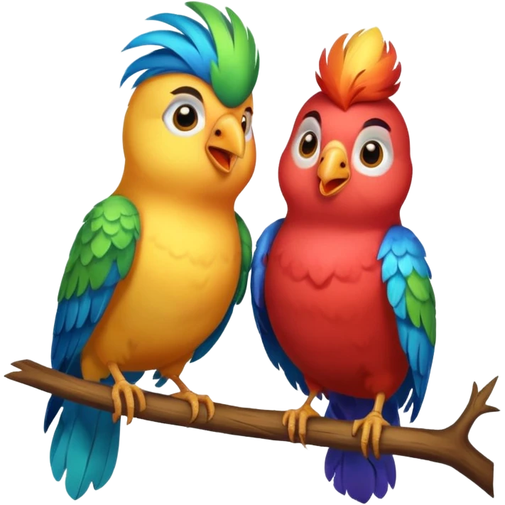 A beautiful love birds singing emoji