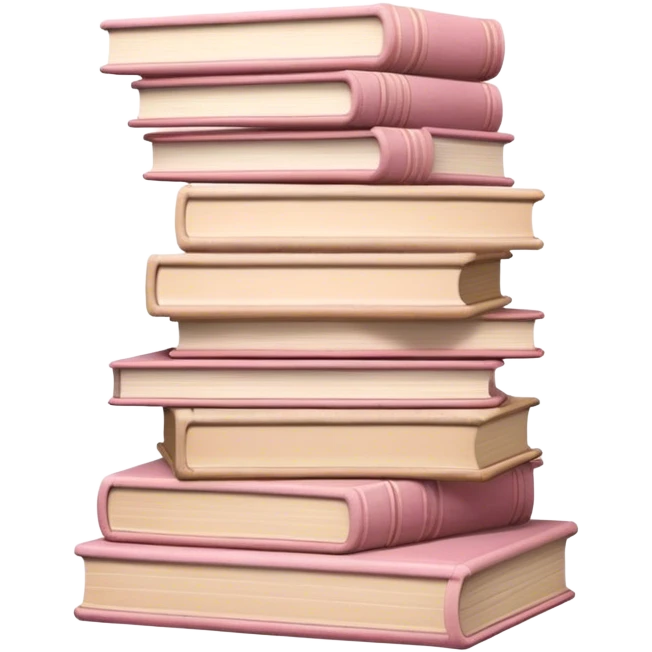 aesthetic book stack beige and light pink emoji