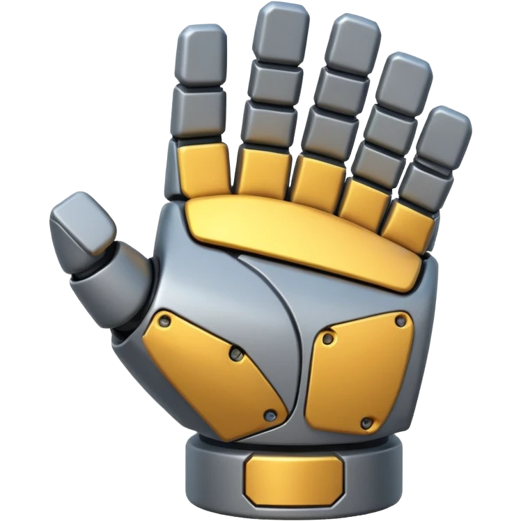 bulky robot fist, top-down angle, emoji style emoji
