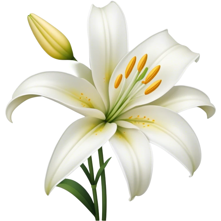 single Snow White Lily, straight stem emoji
