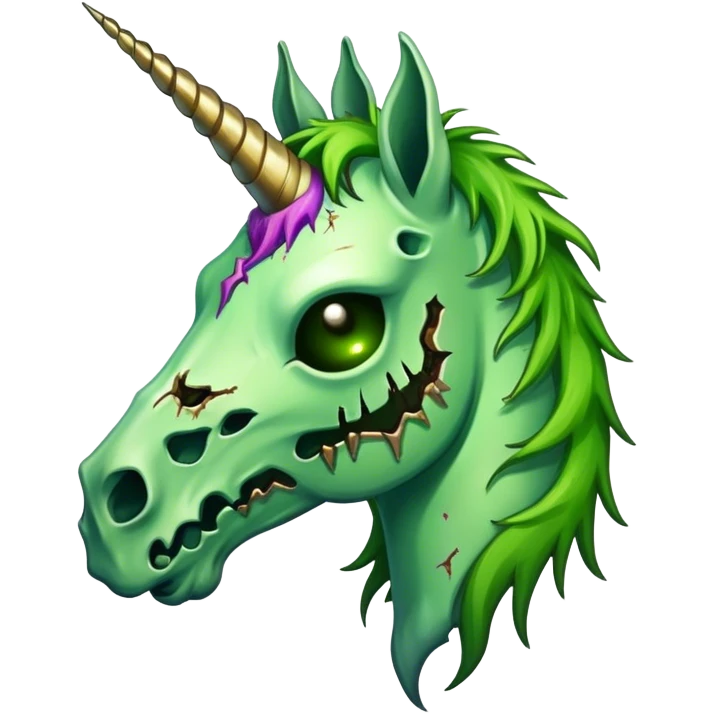 green zombie unicorn emoji
