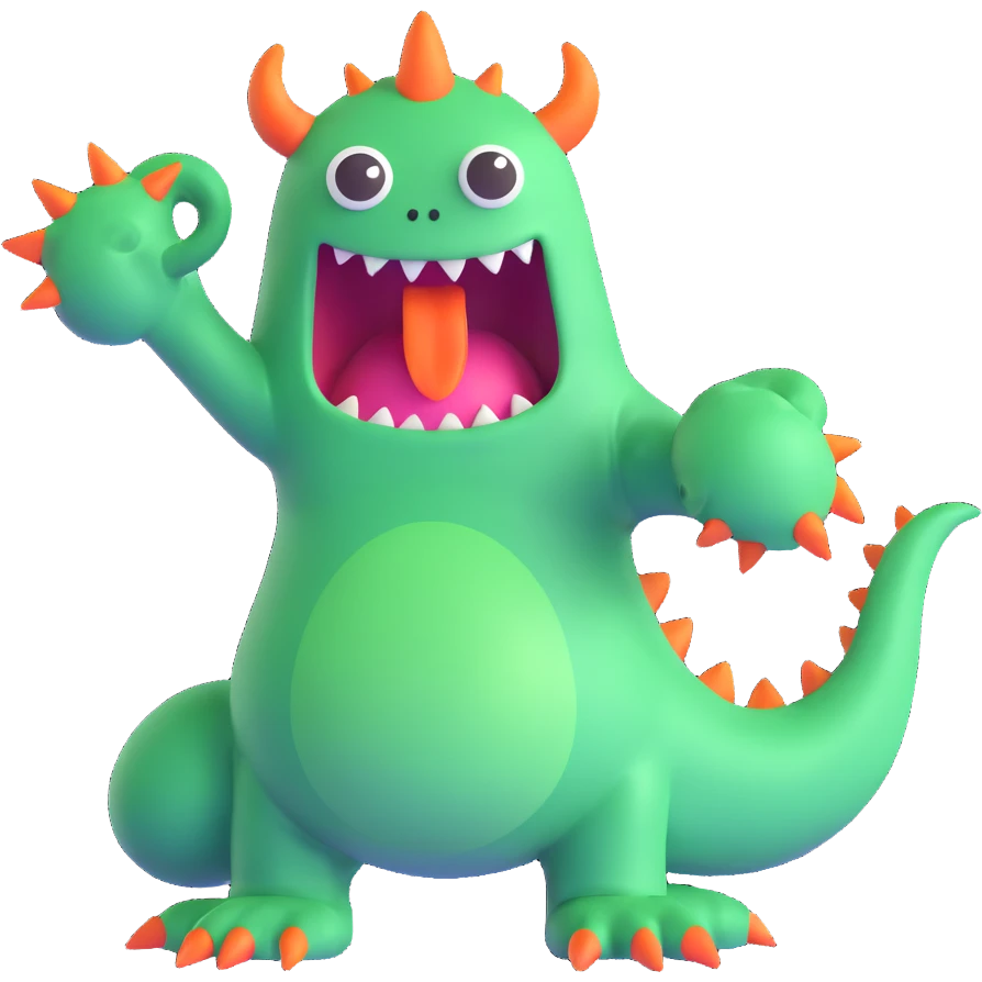 The number 1 as a fantasy monster emoji