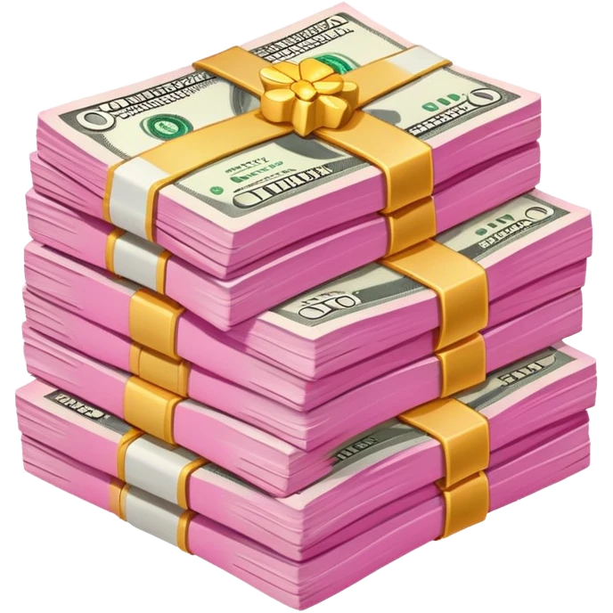 pink stack of cash emoji