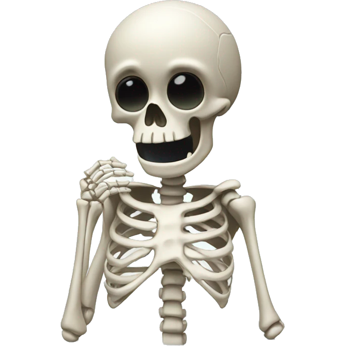 Skeleton crying asking for help emoji
