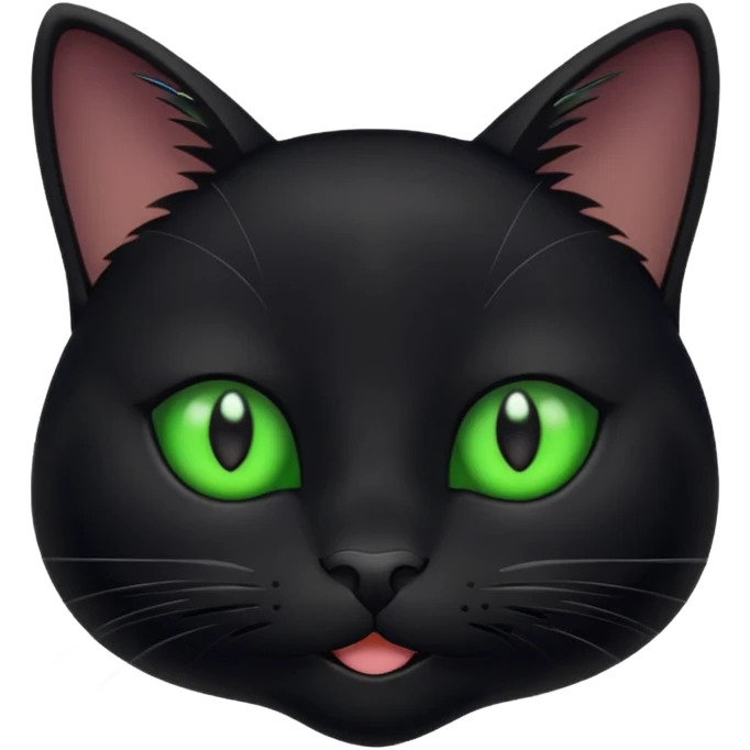 Cat happy black emoji