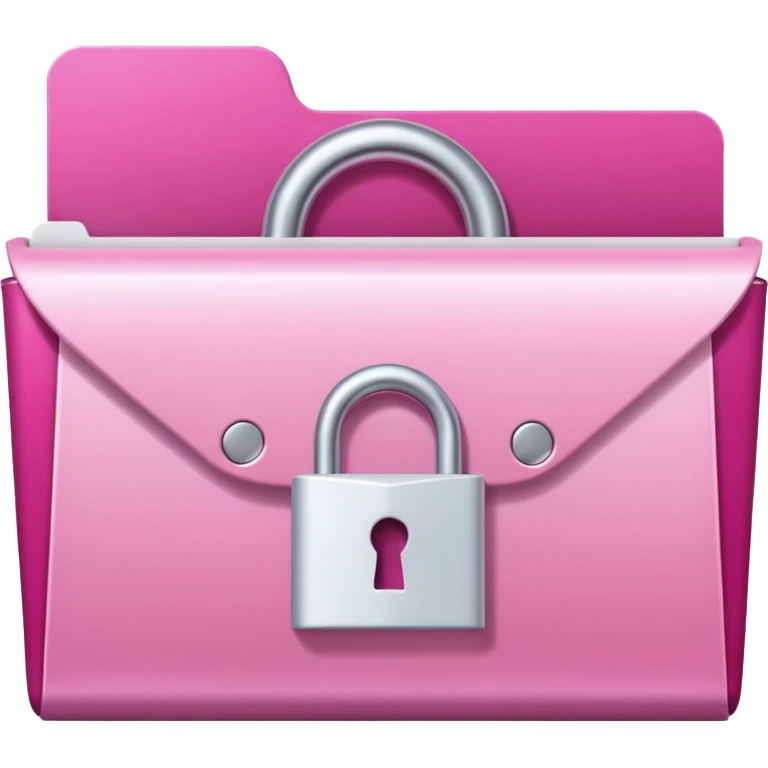 mix light pink dark pink and white girly lock with a folder behind it emoji