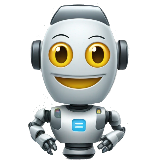 Friendly money assistant robot emoji