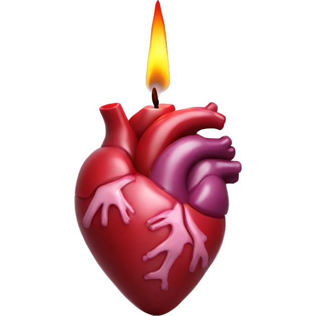 Anatomical heart candle emoji