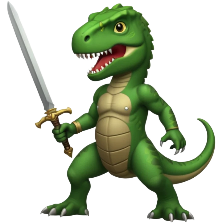 Trex with sword emoji
