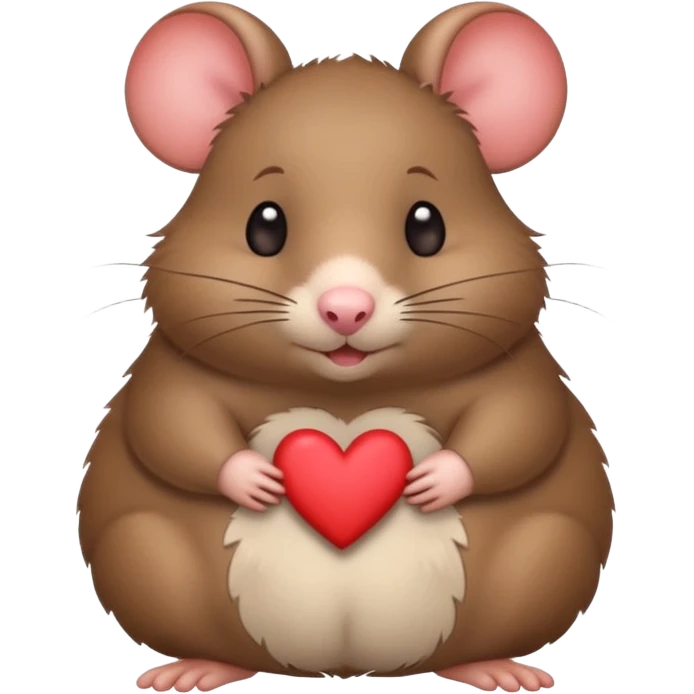 little fat rat with hearts emoji