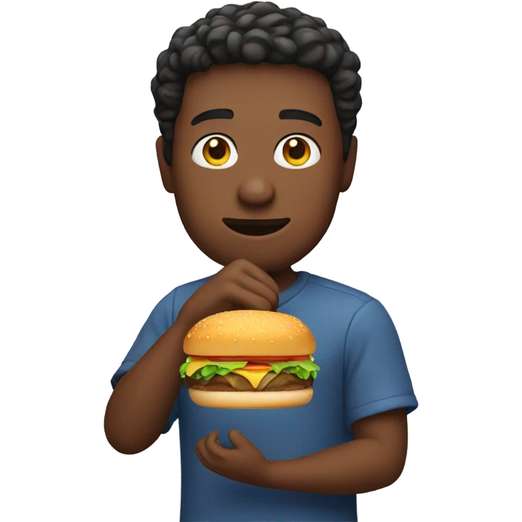 Guy with burger emoji