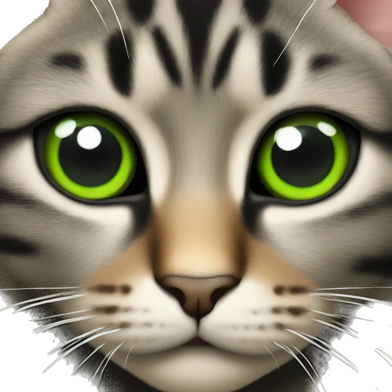 Black and with cat green eyes emoji