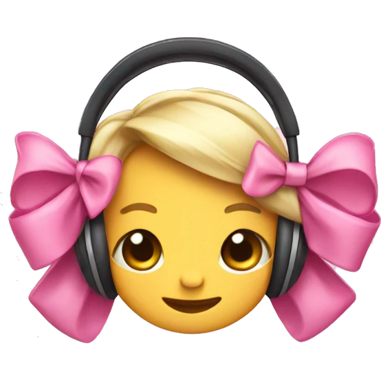 Cute pink bows on headphone  emoji