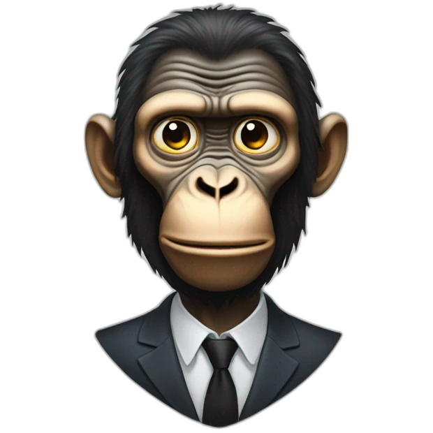 hypnotized ape tilted head emoji
