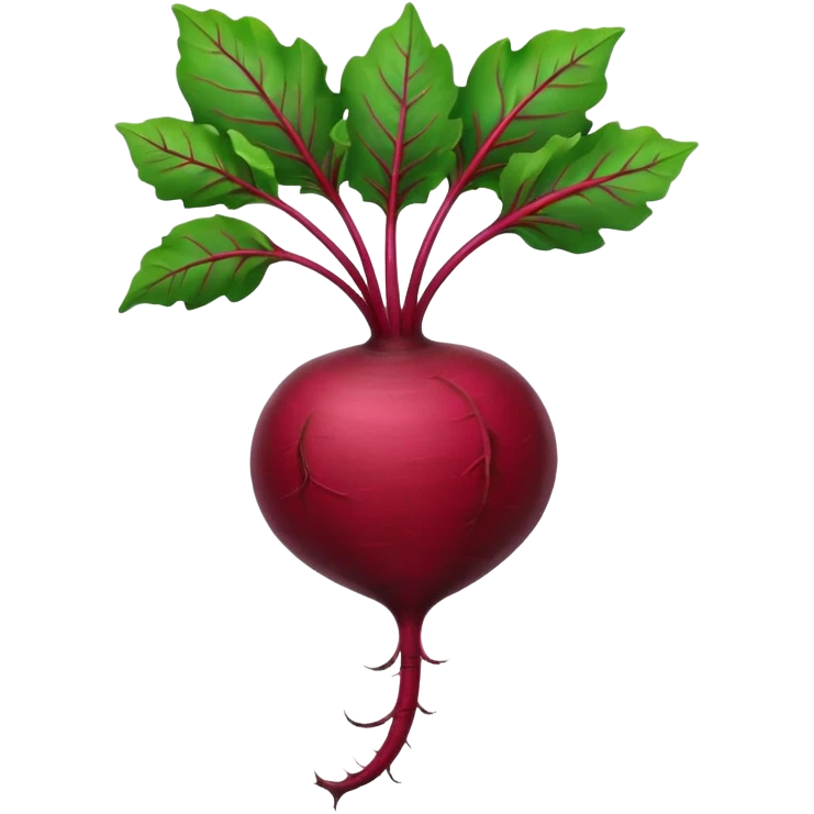 whole beet with a long green leaf stem emoji
