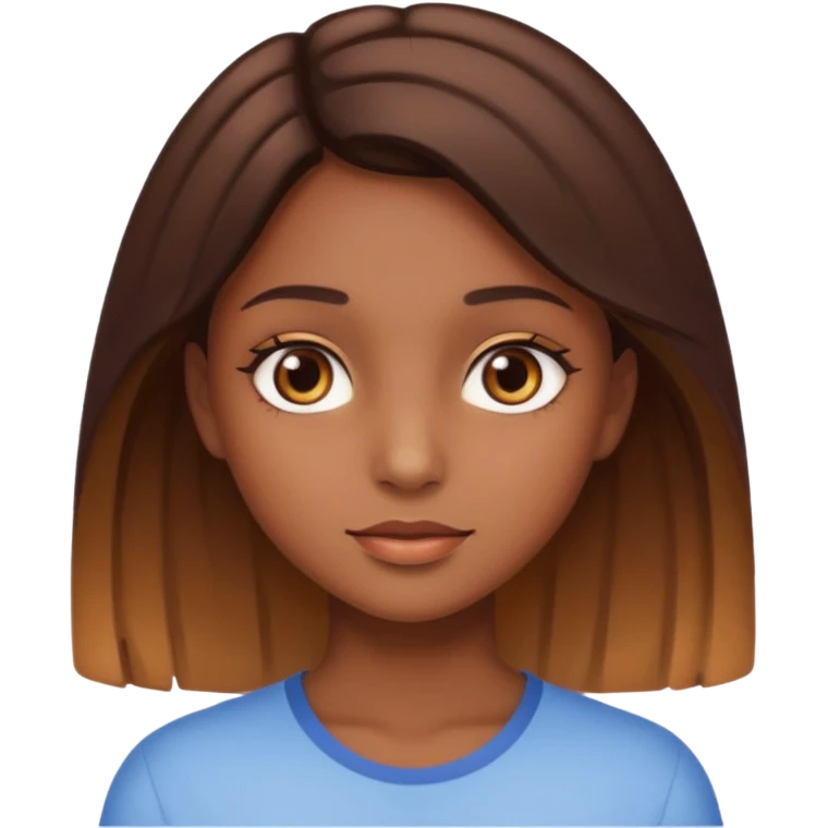 Une fille marron yeux marrons claire avec un beau placage emoji