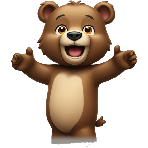 Happy bear with paws up  emoji