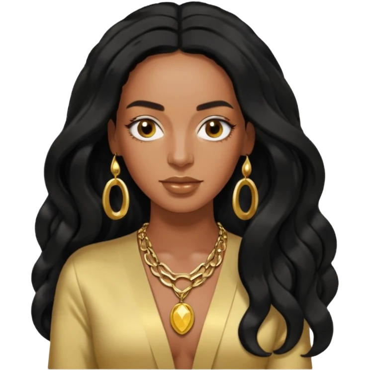 Solange with long hair emoji