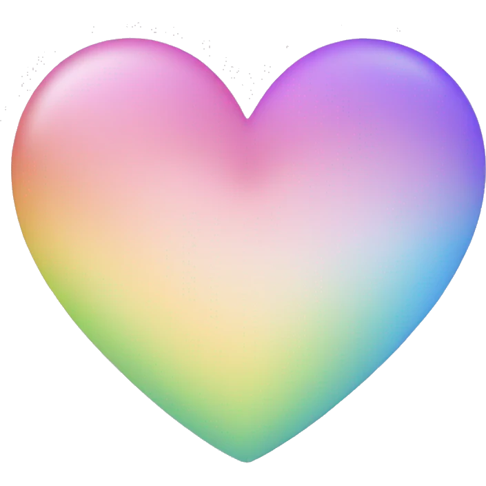 Heart with pastel rainbow ombré emoji
