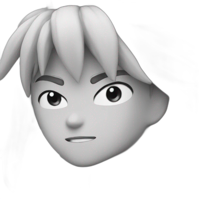 Senku in black and white emoji