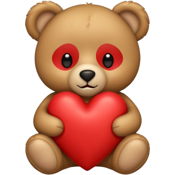 Teddy bear holding love  emoji