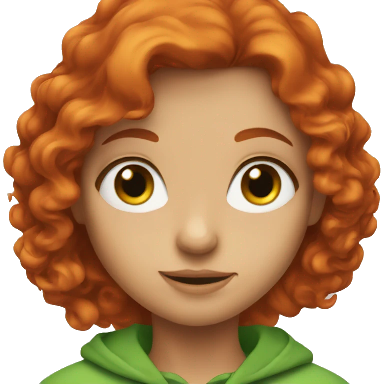 red hair girl with green eyes emoji