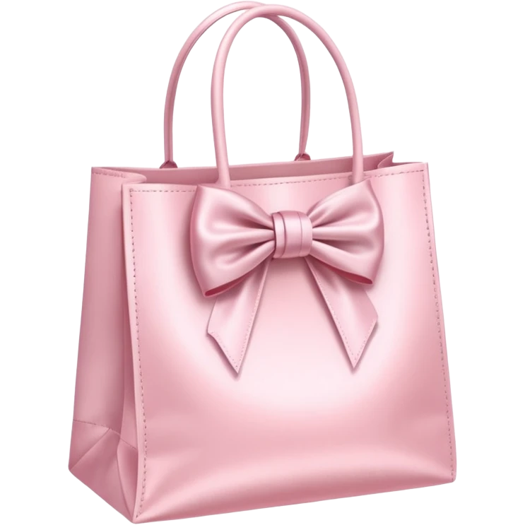 light pink shopping bag with bow emoji  emoji