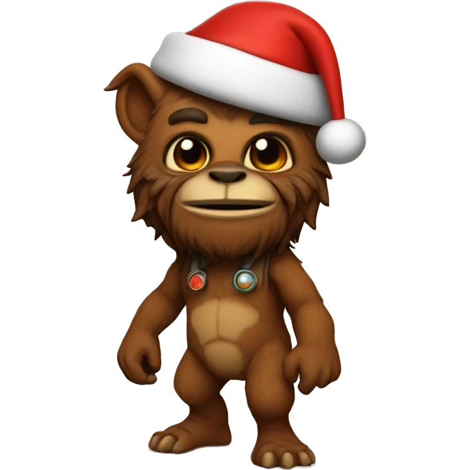 Bugbear wearing a Santa hat on mars emoji