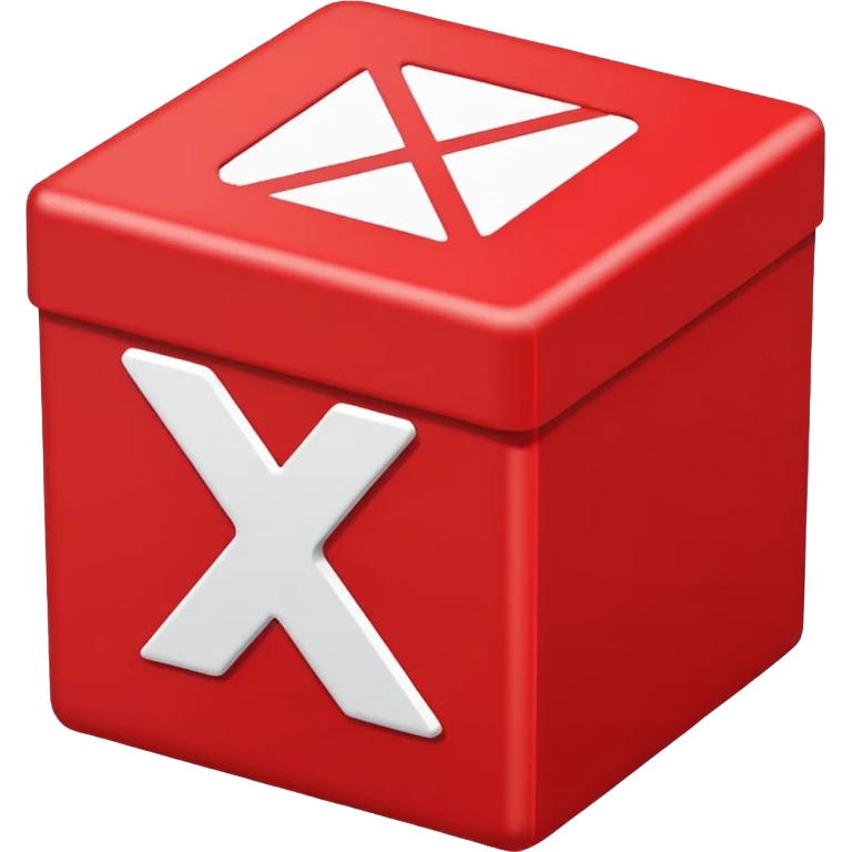 white x in red box 2D emoji