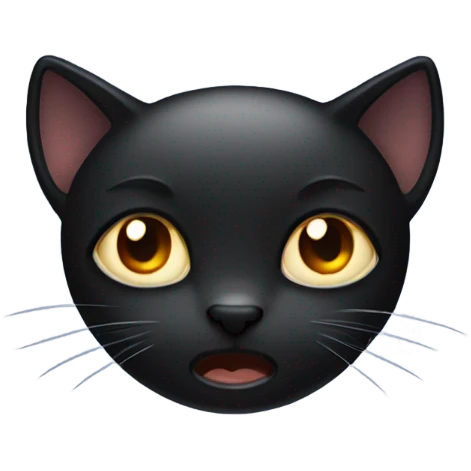 Crying black cat emoji