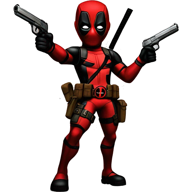 Deadpool shooting two pistols  emoji