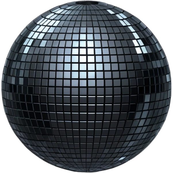 black sparkling disco ball emoji