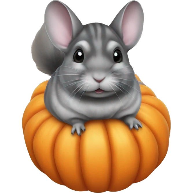 Chinchilla on a pumpkin emoji
