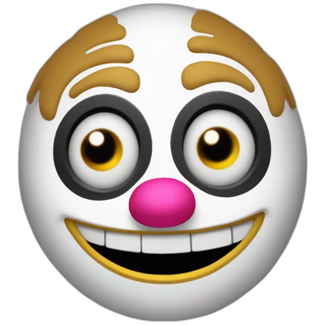 Máscara de teatro de mimo blanca con gran sonrisa y lágrimas fnaf emoji