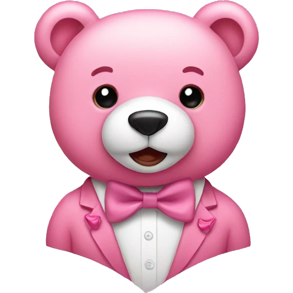 Pink bear with a bow tie  emoji