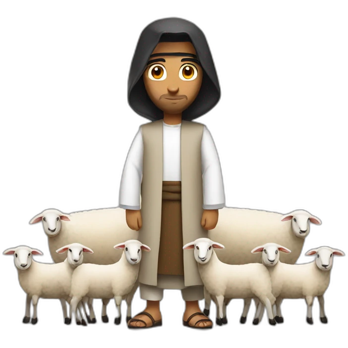 arab stands behind sheep emoji