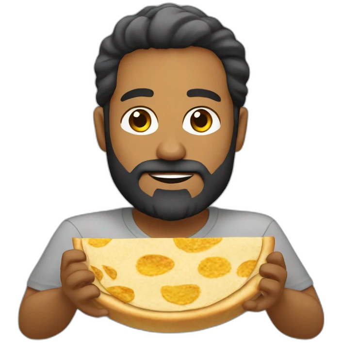 Big Sri Lanka Guy with full beard is eating Tortilla emoji