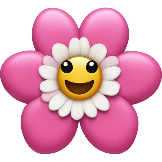 Pink flower with heart-shaped velcro emoji