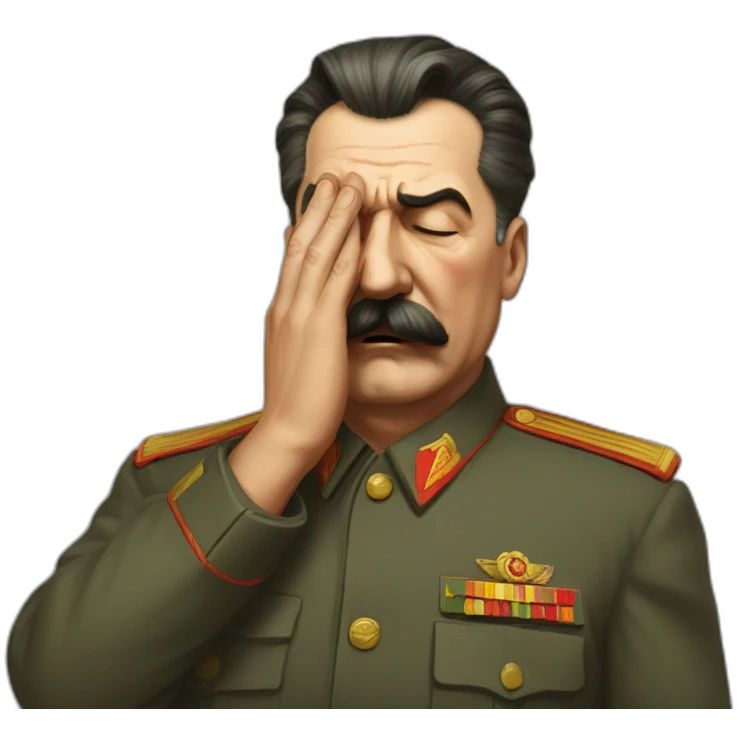 Stalin with closed eyes facepalm emoji
