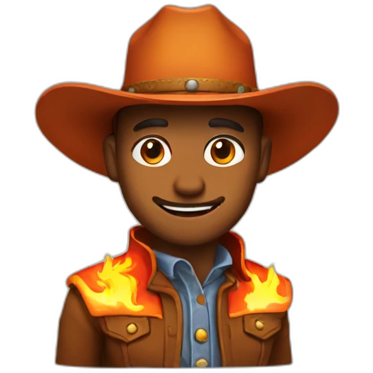 cowboy with a hat of fire emoji