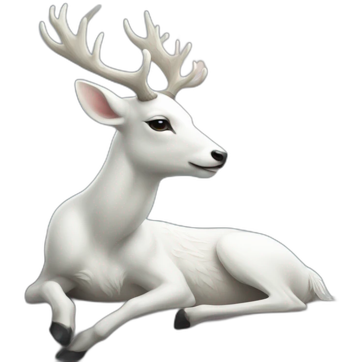 White deer dreaming on the sea emoji