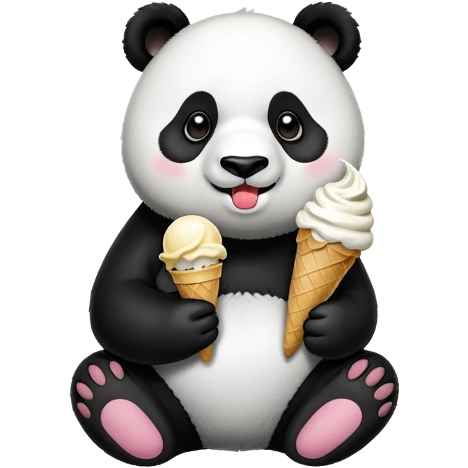 Panda eating ice cream emoji