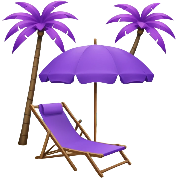 beach chair with purple umbrella emoji