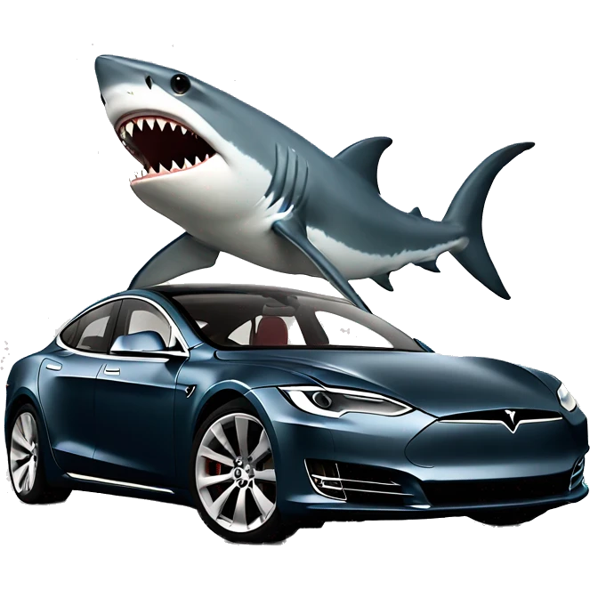 Shark in a Tesla emoji